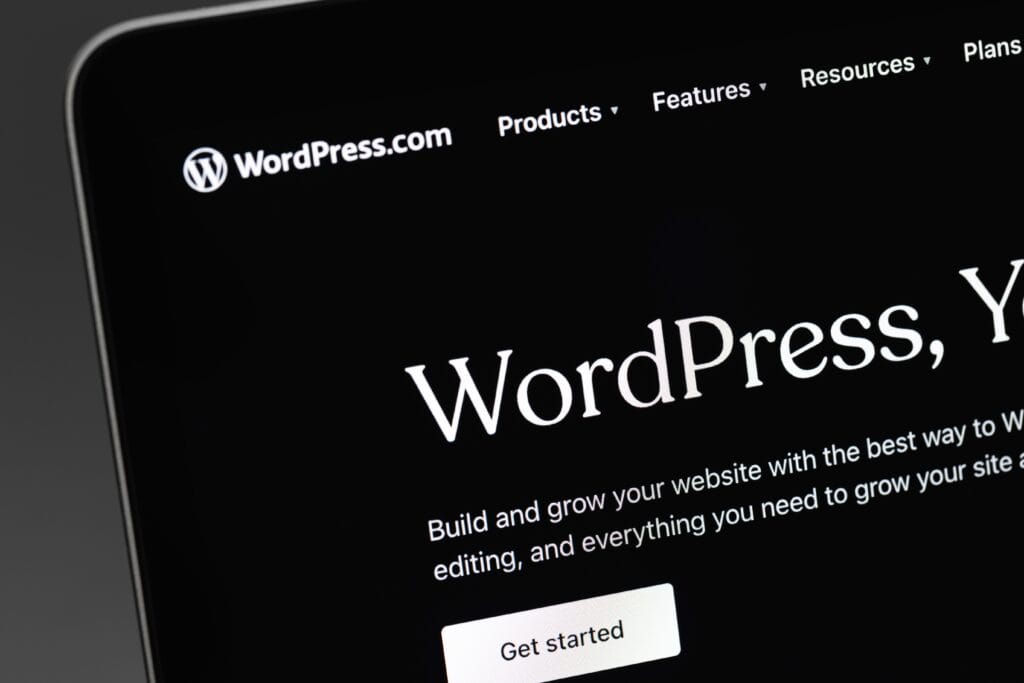 Wordpress,on,a,display,notebook,macro.,wordpress, ,open,source