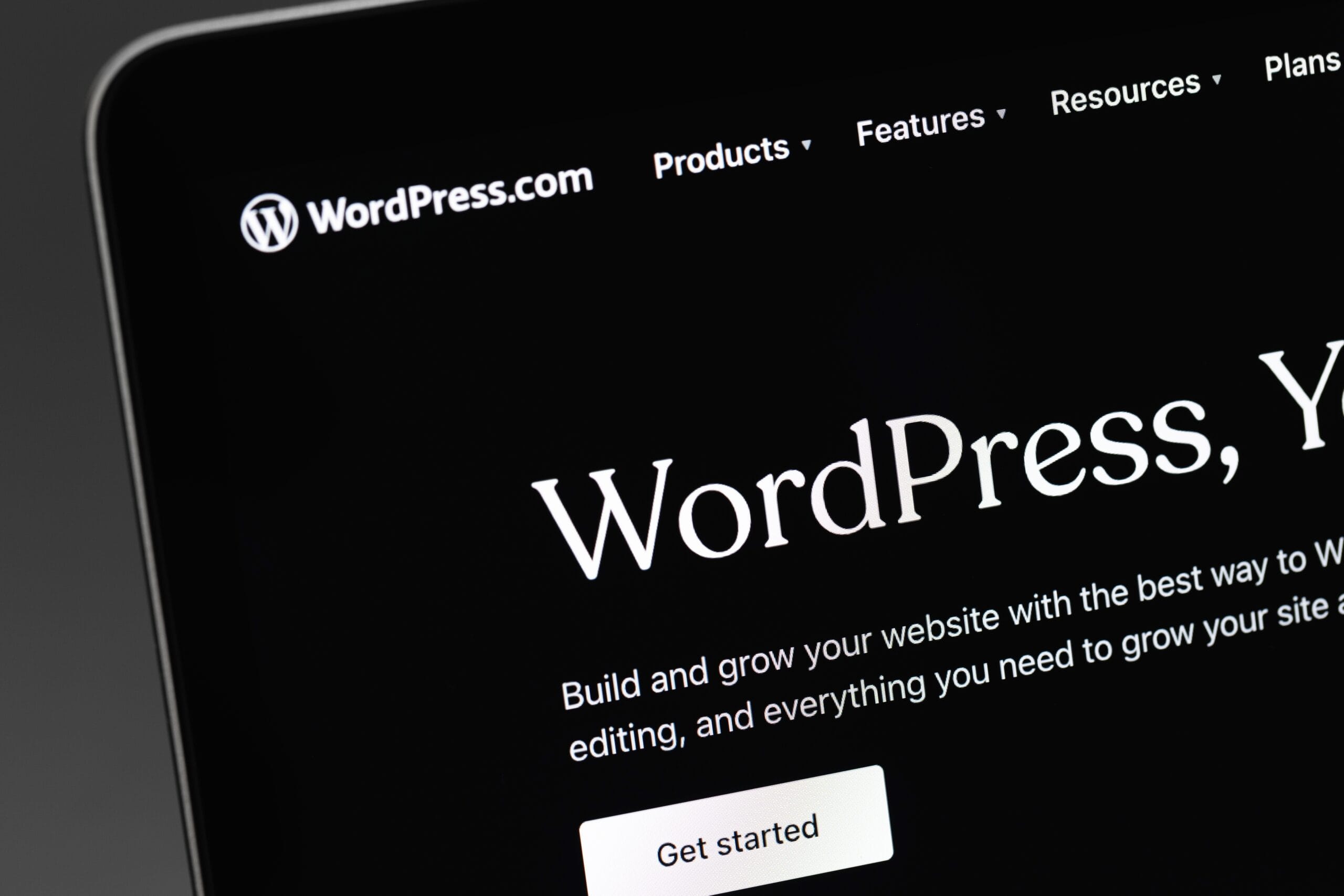 Wordpress,on,a,display,notebook,macro.,wordpress, ,open,source