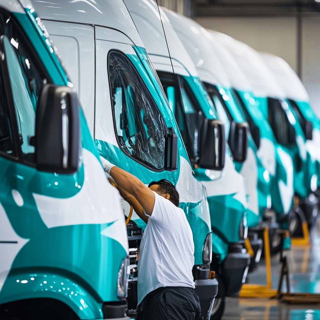 Danimaaal a fleet of commercial vehicle wraps being cleaned by 1aa697f2 37bf 4a1d 812b a296a6268de7