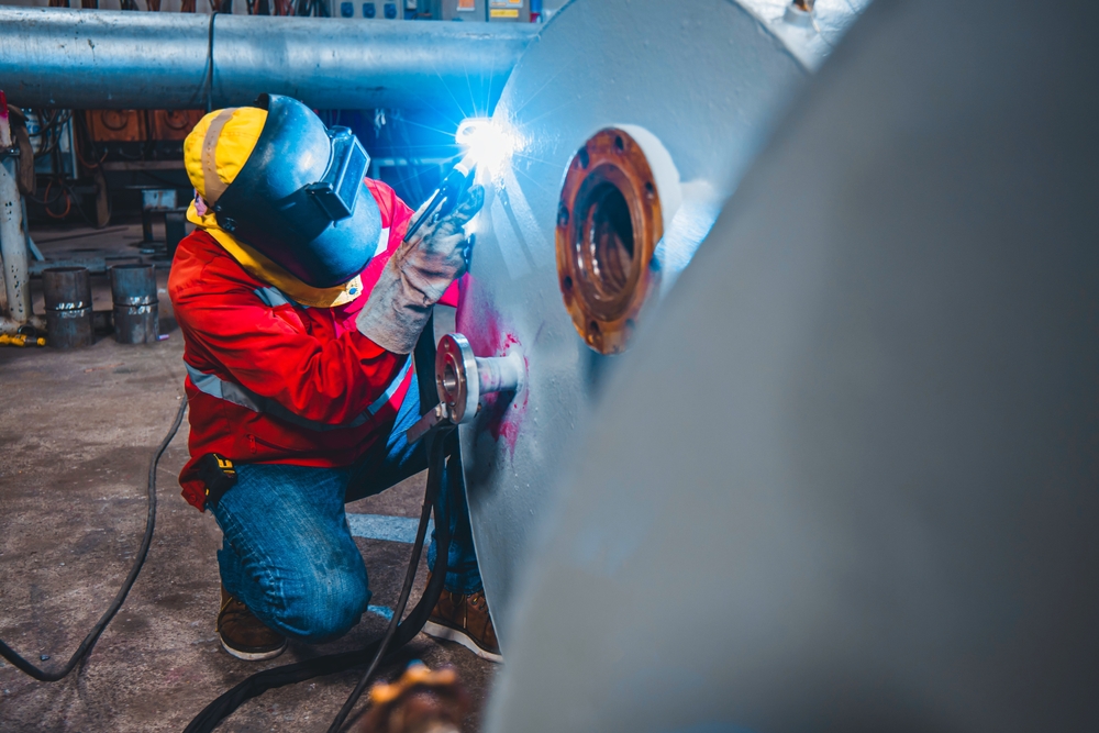 Industrial,Welding,Fabricated,Tank,Stainless,Steel,Repair,Construction,Work,In