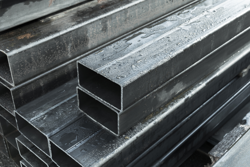 Rolled,Metal,Products,,Steel,Pipes,With,Rectangular,Cross section,,Close up,Photo