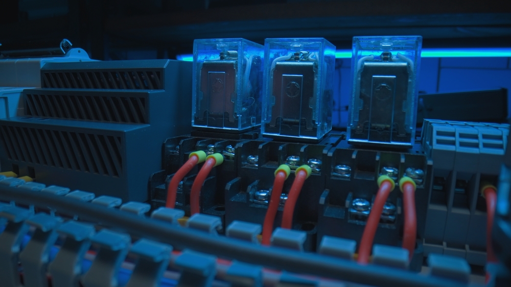Relay,With,Electromagnetic,Coils,Of,Direct,And,Alternating,Current,,Red