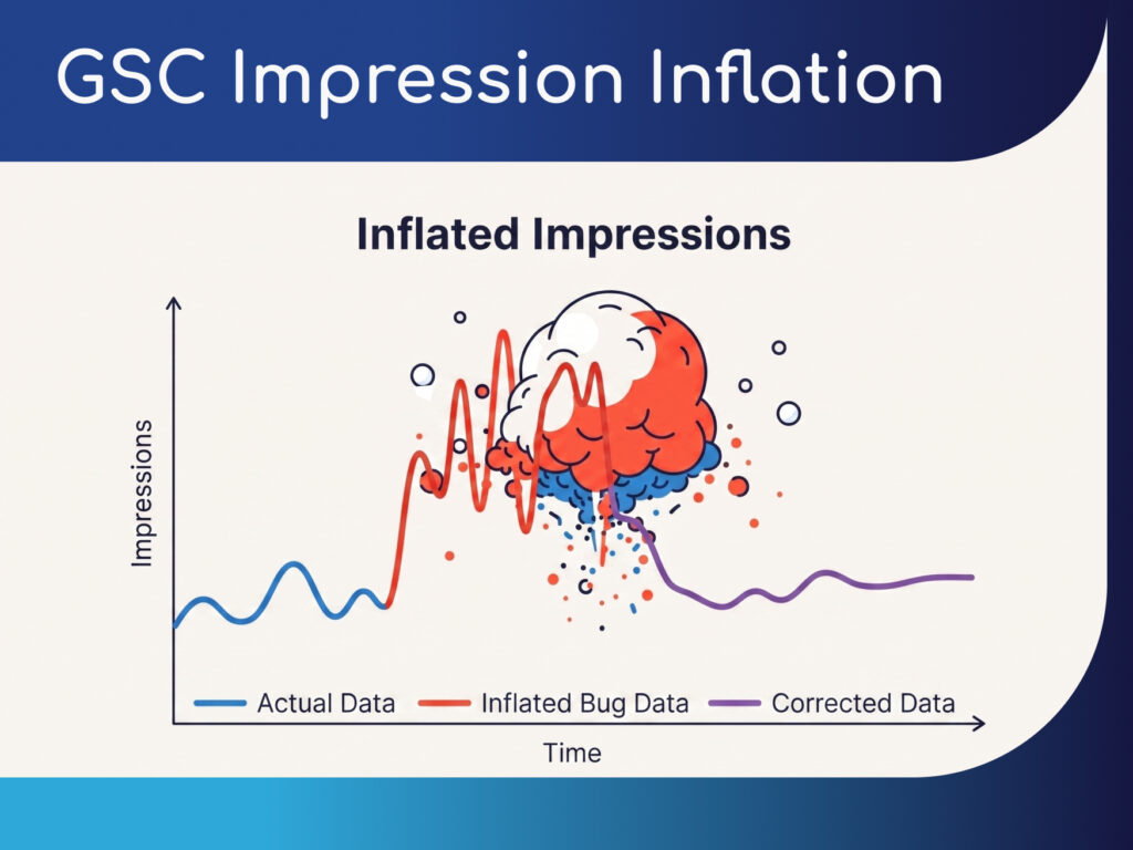 gsc impression inflation chart graphic