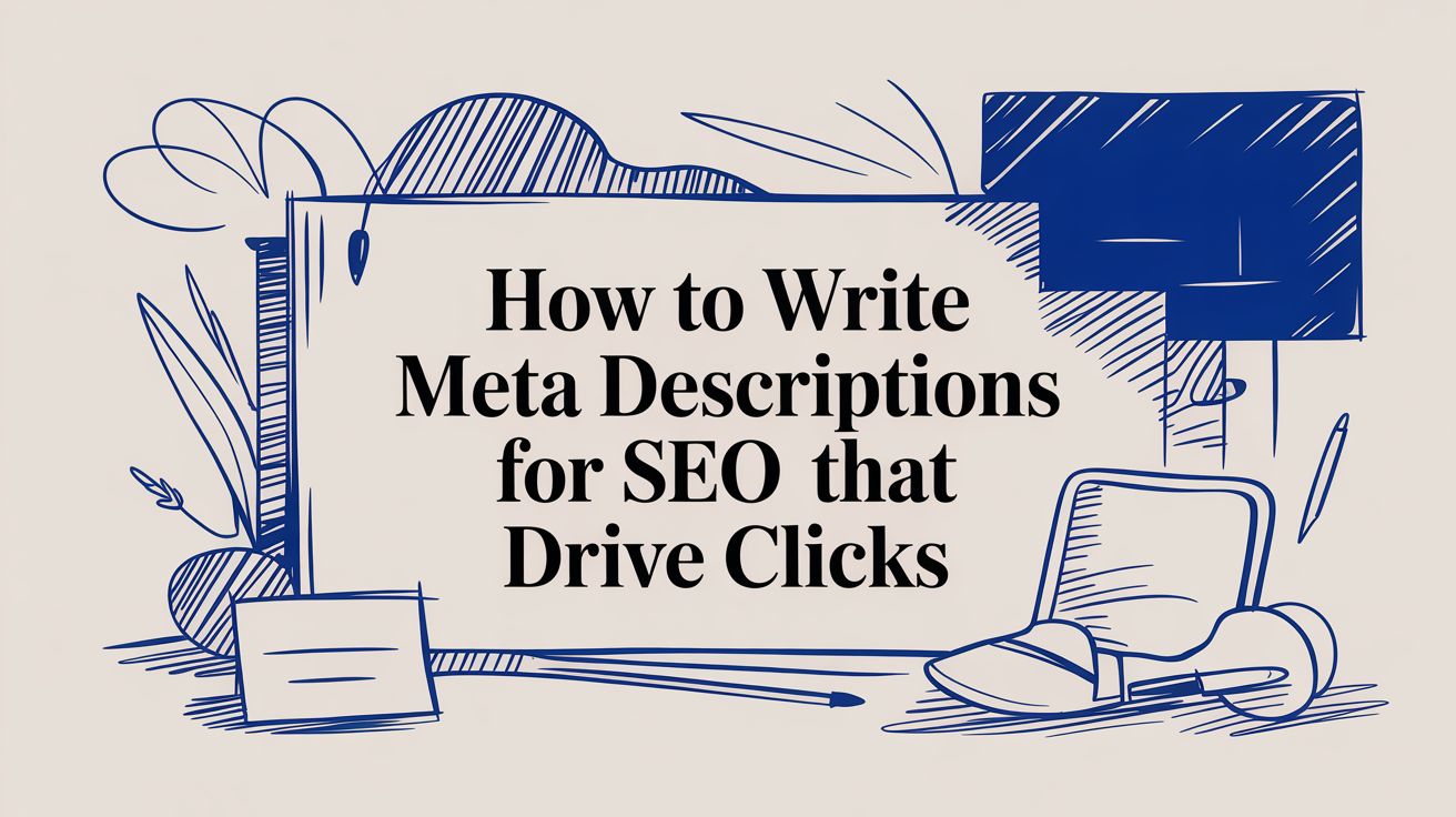 How to write meta descriptions for seo hand drawn illustration