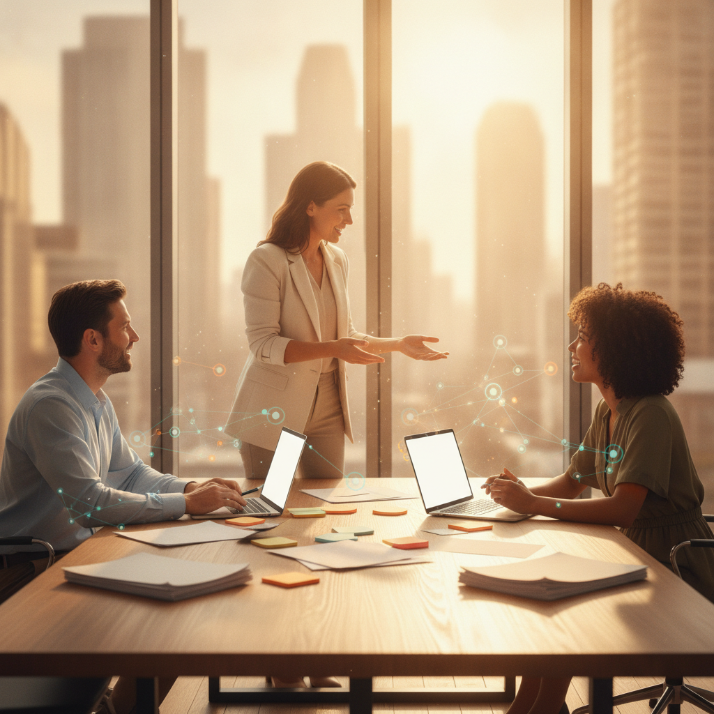 Marketing strategists planning a local SEO content and link building campaign